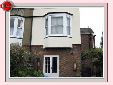 restored woodwork weather shield Victorian french doors